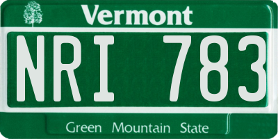 VT license plate NRI783