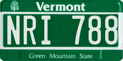 VT license plate NRI788