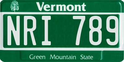 VT license plate NRI789