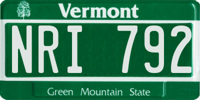 VT license plate NRI792