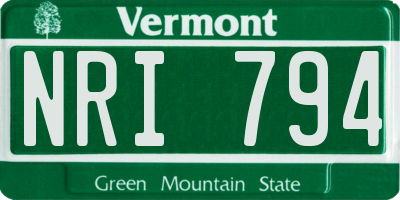VT license plate NRI794