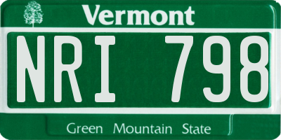 VT license plate NRI798