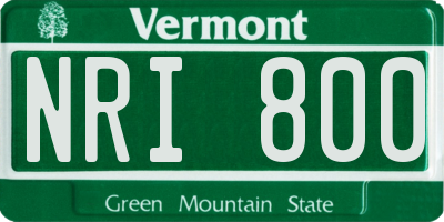 VT license plate NRI800