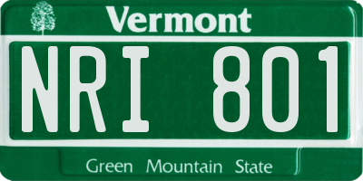 VT license plate NRI801