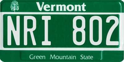 VT license plate NRI802