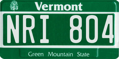 VT license plate NRI804