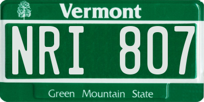VT license plate NRI807