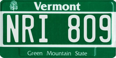 VT license plate NRI809