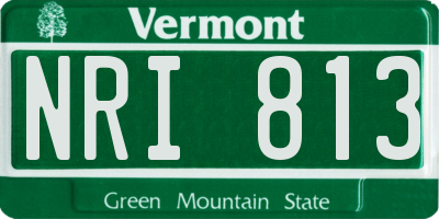 VT license plate NRI813