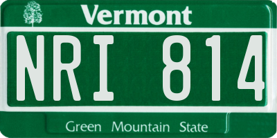 VT license plate NRI814