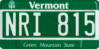 VT license plate NRI815