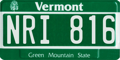 VT license plate NRI816