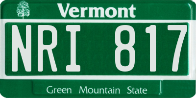 VT license plate NRI817