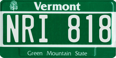 VT license plate NRI818