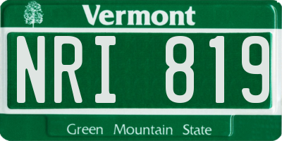 VT license plate NRI819