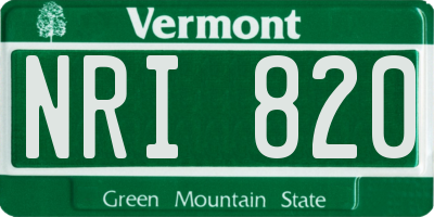 VT license plate NRI820