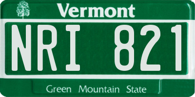 VT license plate NRI821