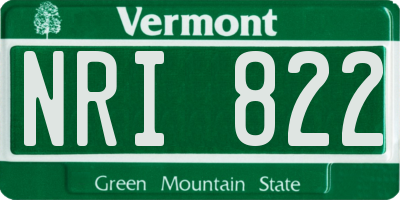 VT license plate NRI822