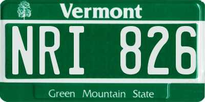 VT license plate NRI826