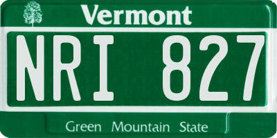 VT license plate NRI827