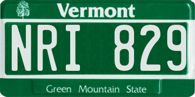 VT license plate NRI829
