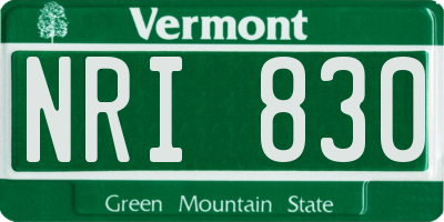 VT license plate NRI830