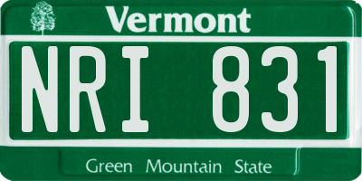 VT license plate NRI831