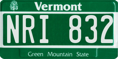 VT license plate NRI832