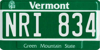 VT license plate NRI834