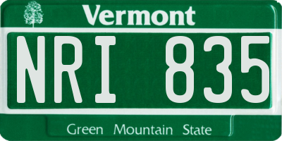 VT license plate NRI835