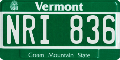 VT license plate NRI836