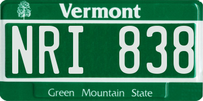 VT license plate NRI838