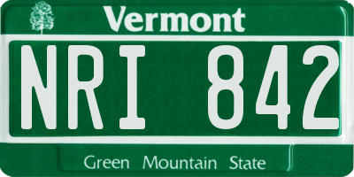 VT license plate NRI842