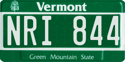 VT license plate NRI844