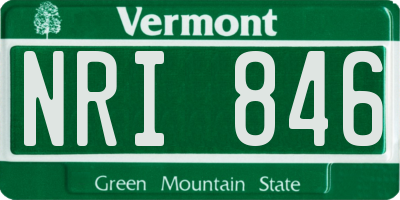 VT license plate NRI846