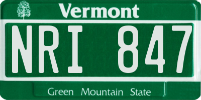 VT license plate NRI847