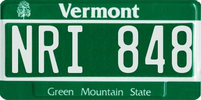 VT license plate NRI848