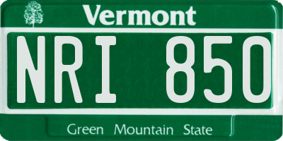 VT license plate NRI850