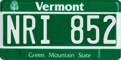 VT license plate NRI852