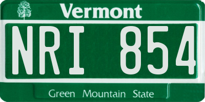 VT license plate NRI854
