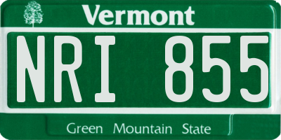 VT license plate NRI855