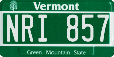 VT license plate NRI857