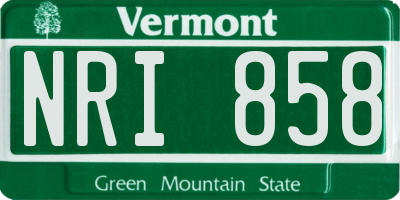 VT license plate NRI858