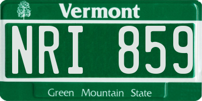 VT license plate NRI859