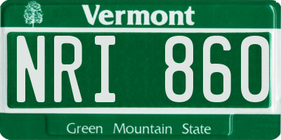 VT license plate NRI860