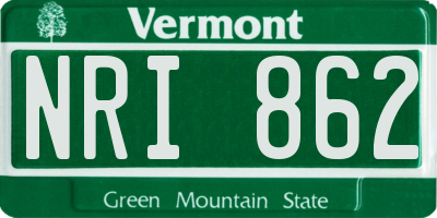 VT license plate NRI862