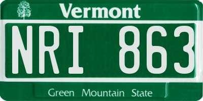 VT license plate NRI863