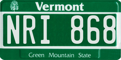 VT license plate NRI868
