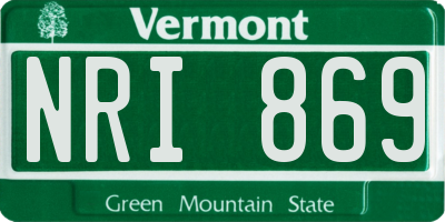 VT license plate NRI869