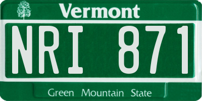 VT license plate NRI871
